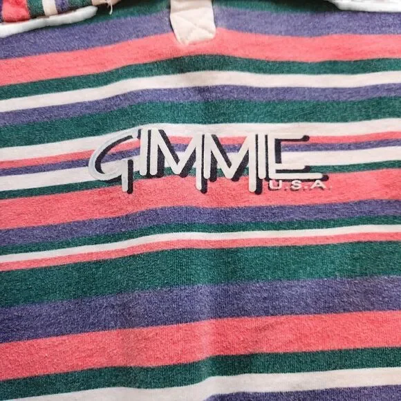 Vintage Y2K Shirt Womens Small Oversize GAB Gimmie a Break Stripe 90s - Picture 5 of 7